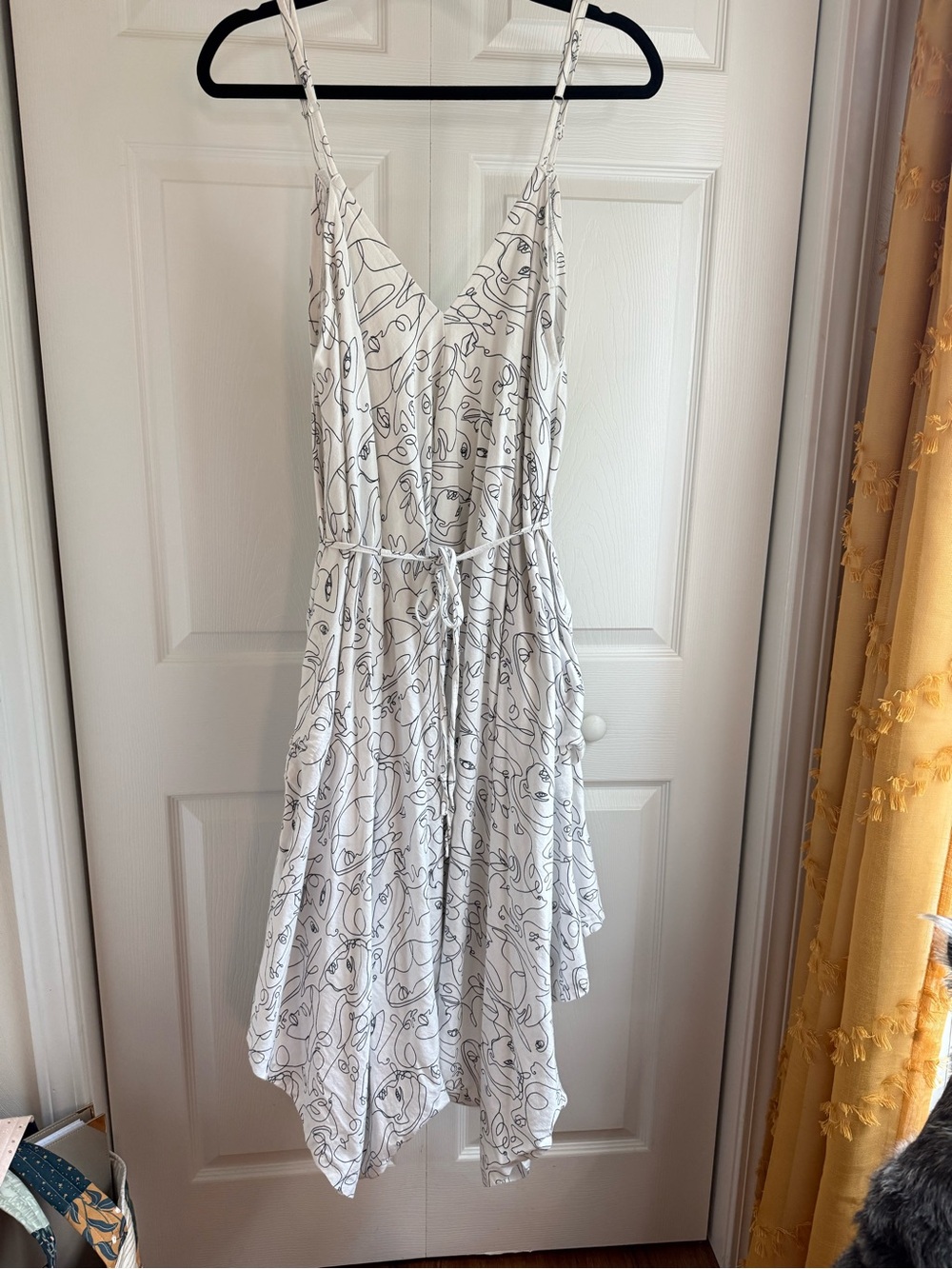 Cost Plus World Market White Abstract-Print Spaghetti-Strap Jumpsuit Romper